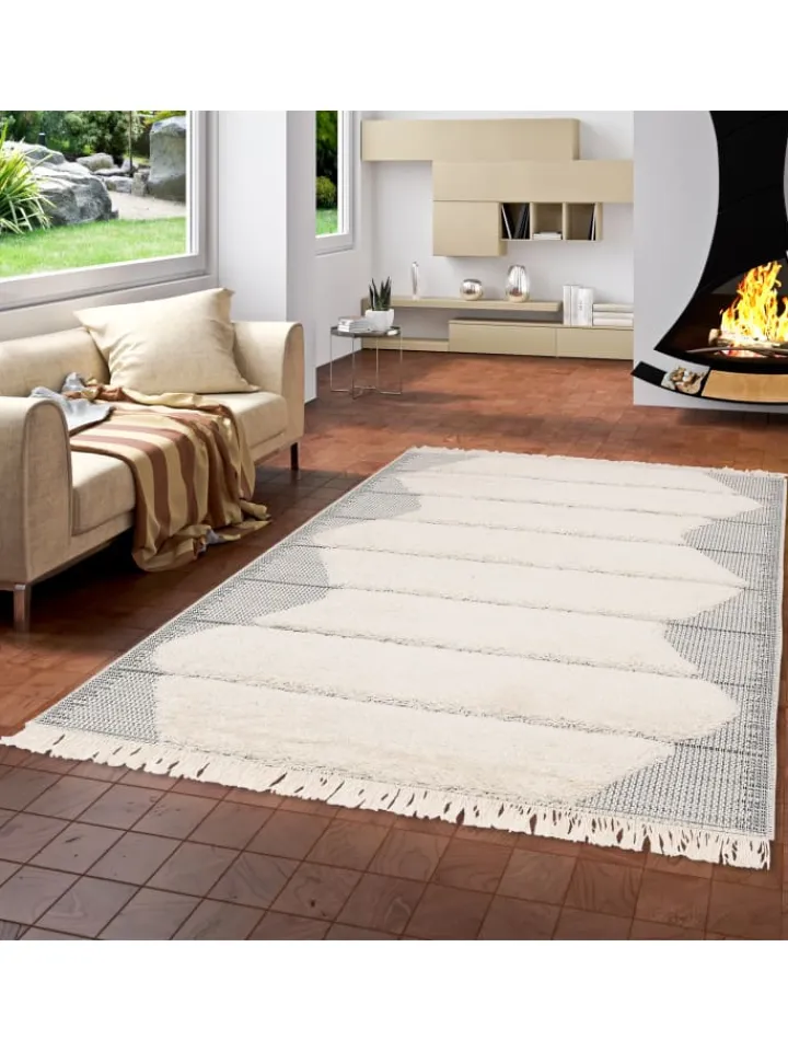 Pergamon Outdoorteppiche<In & Outdoor Teppich Shaggy Sylt Trend in Grijs