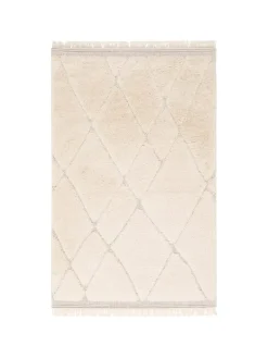Pergamon Outdoorteppiche<In & Outdoor Teppich Shaggy Sylt Rauten in Creme