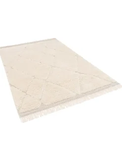 Pergamon Outdoorteppiche<In & Outdoor Teppich Shaggy Sylt Rauten in Creme