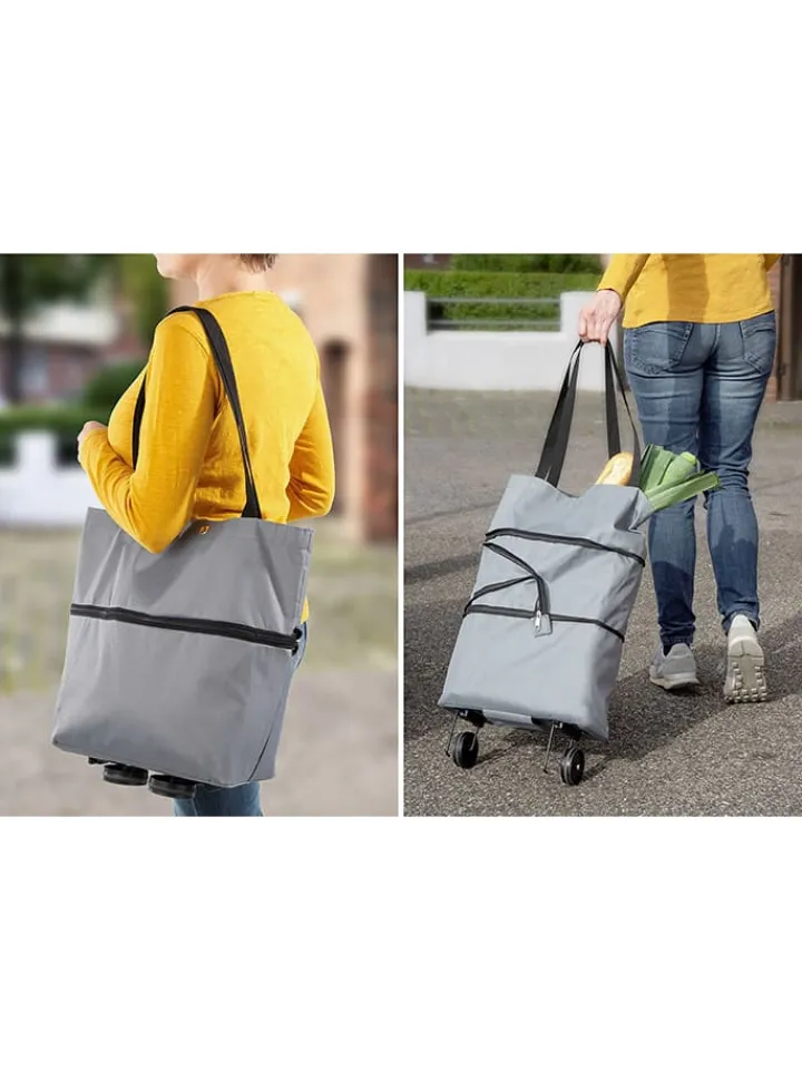 Wenko Einkaufstaschen & -Trolleys<2in1 Einkaufstrolley in Hellblau - (B)32 x (H)50 x (T)15 cm