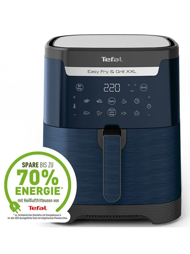 Tefal Küchenelektronik<2-in-1 Heißluftfritteuse "Easy Fry & Grill - EY801410" in Dunkelblau
