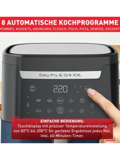 Tefal Küchenelektronik<2-in-1 Heißluftfritteuse "Easy Fry & Grill - EY801410" in Dunkelblau