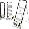 COSTWAY Einkaufstaschen & -Trolleys<2-in-1 Treppensackkarre mit Leiter in Schwarz