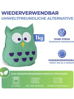 Wenko Tür- & Zugluftstopper<2in1 Türstopper und Raumluftentfeuchter in Grün - (B)15 x (H)18 x (T)9 cm