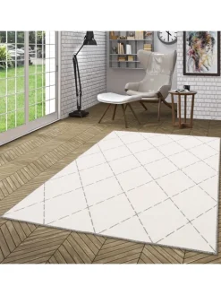Pergamon Outdoorteppiche<In- und Outdoor Teppich Beidseitig Newport Rauten in Grijs