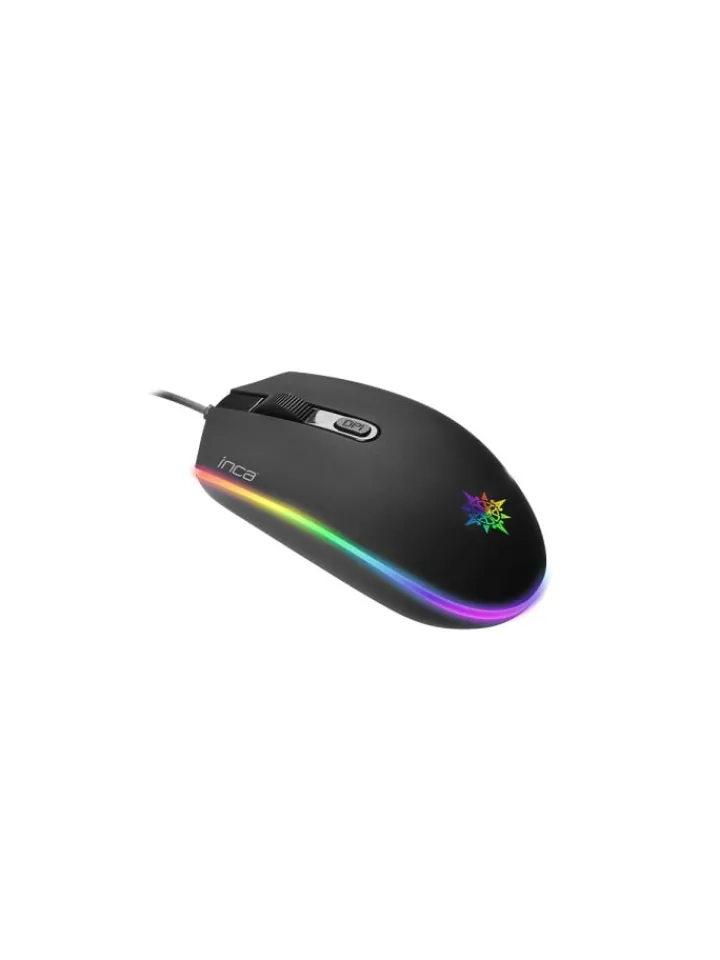Inca Tablets, Konsolen & Elektronisches Spielzeug<IMG-GT13 PRO Optisch Gaming Maus Mouse 1200 DPI RGB-Logo-Effekt in Schwarz