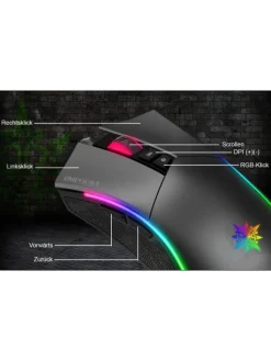 Inca Tablets, Konsolen & Elektronisches Spielzeug<IMG-GT19 RGB 7D Makro-Tasten Profiosonelle Gaming-Maus schwarz in schwarz