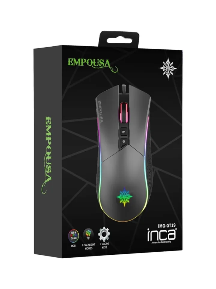 Inca Tablets, Konsolen & Elektronisches Spielzeug<IMG-GT19 RGB 7D Makro-Tasten Profiosonelle Gaming-Maus schwarz in schwarz