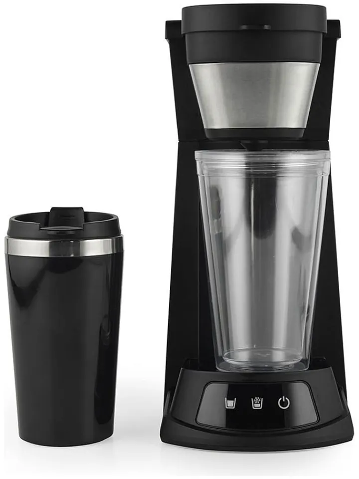 Petra Küchenelektronik<2in1-Eiskaffee-Maschine in Schwarz/ Silber