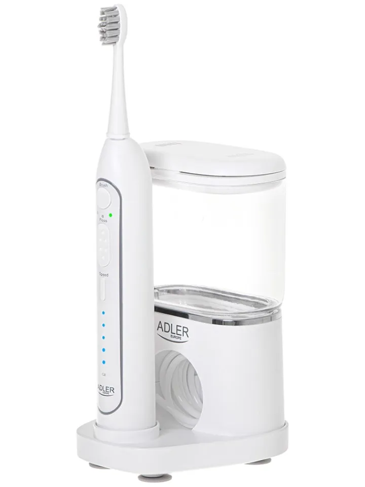 Adler Europe Zahn & Mundpflege<2-in-1-Schallzahnbürste mit Munddusche "AD 2180" in Weiß