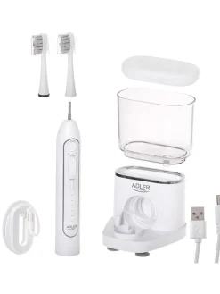 Adler Europe Zahn & Mundpflege<2-in-1-Schallzahnbürste mit Munddusche "AD 2180" in Weiß