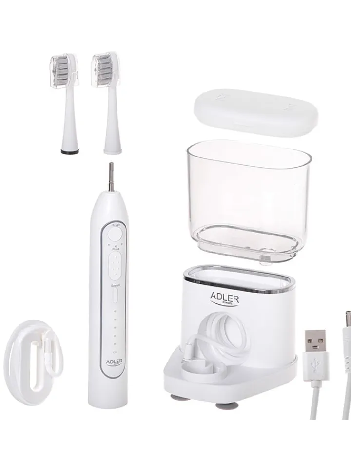Adler Europe Zahn & Mundpflege<2-in-1-Schallzahnbürste mit Munddusche "AD 2180" in Weiß