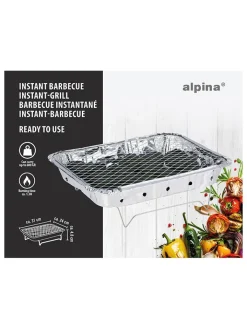 Alpina Grillen<Instant-Grill in Silber - (B)31 x (H)24 cm
