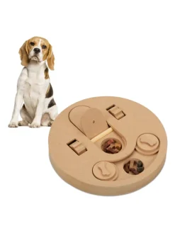 relaxdays Hunde<Intelligenzspielzeug in Natur