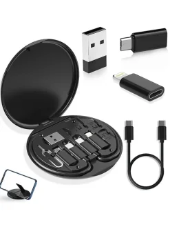 SWEET ACCESS Technikzubehör<6-in-1-USB-Adapter mit SIM-Kartenfach in Schwarz