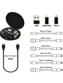 SWEET ACCESS Technikzubehör<6-in-1-USB-Adapter mit SIM-Kartenfach in Schwarz