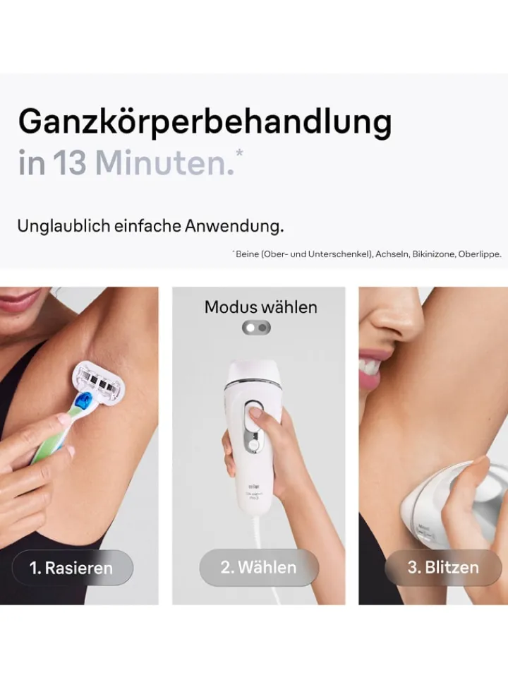 Braun Pflege & Gesundheit<IPL-Haarentfernungsgerät "Silk-expert Pro IPL PL3122" in Weiß/ Silber