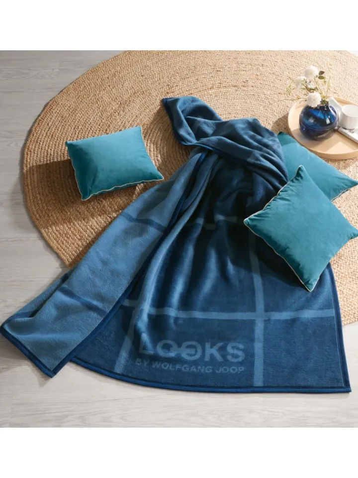 LOOKS by Wolfgang Joop Wohndecken & Plaids<Jacquard, Baumwollmischung Wohndecke in blau