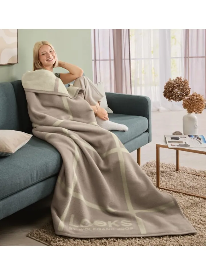 LOOKS by Wolfgang Joop Wohndecken & Plaids<Jacquard, Baumwollmischung Wohndecke 2er-Pack in beige
