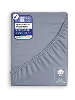 COFI 1453 Bettwäsche & Bettwaren<Jersey Spannbettlaken Spannbetttuch 100% Baumwolle Bettlaken Betttuch in Grau