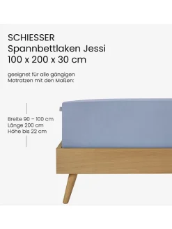 Schiesser Bettwäsche & Bettwaren<Jersey-Spannbettlaken in Hellblau