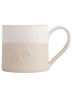 Eulenschnitt Gedeckter Tisch<Jumbotasse "Herz" in Beige/ Weiß - 450 ml