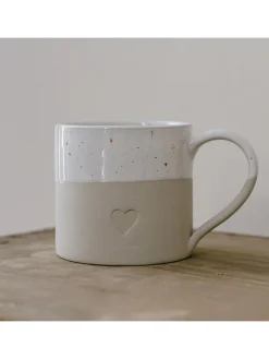 Eulenschnitt Gedeckter Tisch<Jumbotasse "Herz" in Beige/ Weiß - 450 ml
