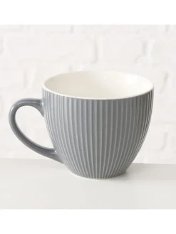 Boltze Gedeckter Tisch<Jumbotasse "Ranura" in Grau - 420 ml