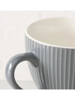 Boltze Gedeckter Tisch<Jumbotasse "Ranura" in Grau - 420 ml