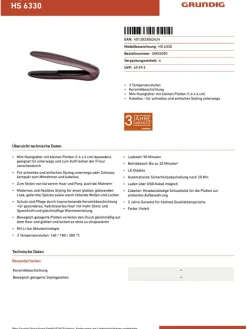 GRUNDIG Pflege & Gesundheit<Kabelloser Haarglätter in Lila