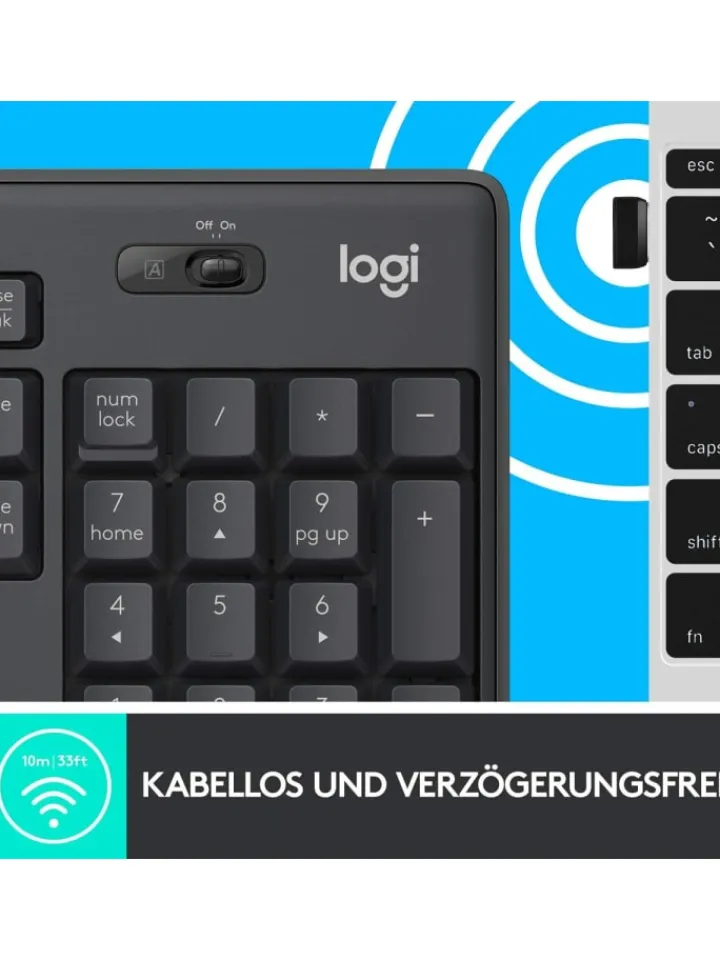 Logitech Tablets, Konsolen & Elektronisches Spielzeug<Kabelloses Tastatur-Maus-Set mit SilentTouch-Technologie, in Schwarz