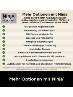NINJA Küchenelektronik<Kaffeevollautomat Luxe Café Essential ES501EU in silber