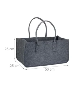 relaxdays Kisten & Körbe<Kaminholztasche in Anthrazit