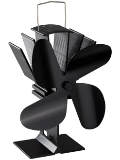 Everysentials Klima & Haushalt<Kaminventilator in Schwarz - (B)13,3 x (H)19 x (T)10 cm
