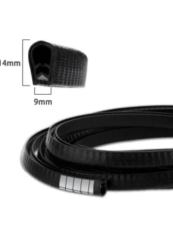 Intirilife Tür- & Zugluftstopper<Kantenschutzprofil für Blech aus Gummi - Zuschnitt Meterware in Schwarz