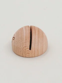 Eulenschnitt Wohndekoration<Kartenständer "Schleife" in Natur - (B)4 x (H)2,5 cm