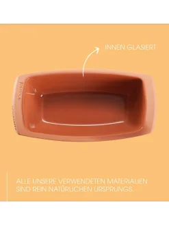 Römertopf Koch- & Backutensilien<Kastenform-Backform in Hellbraun - (B)31 x (H)9,5 x (T)16 cm