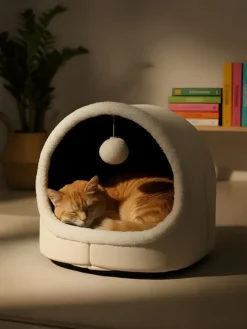 Paws&Whiskers Katzen<Katzenbett "Alaska" in Beige