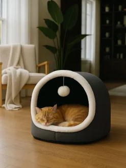 Paws&Whiskers Katzen<Katzenbett "Alaska" in Grau