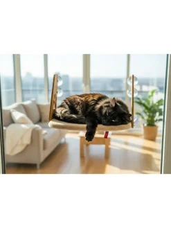 Paws&Whiskers Katzen<Katzenbett in Creme - (L)28 x (B)47 cm