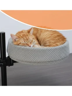 relaxdays Katzen<Katzenbett in Grau/ Schwarz