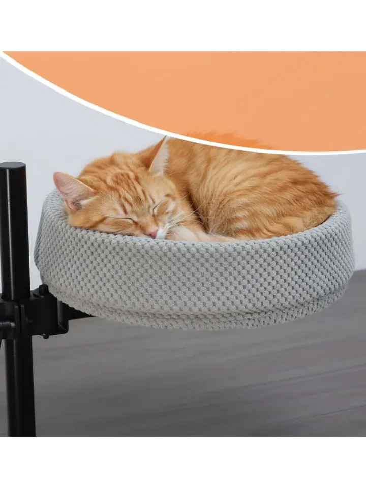 relaxdays Katzen<Katzenbett in Grau/ Schwarz