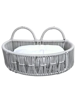 Paws&Whiskers Katzen<Katzenbett ''Peti'' in Grau/ Weiß - (B)51 x (H)27 x (T)33 cm