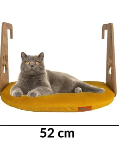 Paws&Whiskers Katzen<Katzenbett "Riana" in Senf - (L)35 x (B)52 cm