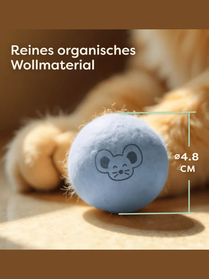 Knupis Katzen<Katzenbälle mit Glöckchen – 4 Bälle Wolle