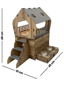 Paws&Whiskers Katzen<Katzenhaus in Braun - (B)65 x (H)68 x (T)51 cm