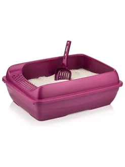 Paws&Whiskers Katzen<Katzenklo in Pink - (B)49 x (H)15 x (T)37,5 cm