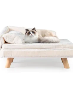COSTWAY Katzen<Katzensofa 71 x 43 x 40 cm in Weiß