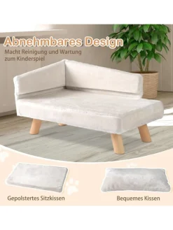 COSTWAY Katzen<Katzensofa 71 x 43 x 40 cm in Weiß