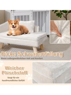 COSTWAY Katzen<Katzensofa 71 x 43 x 40 cm in Weiß